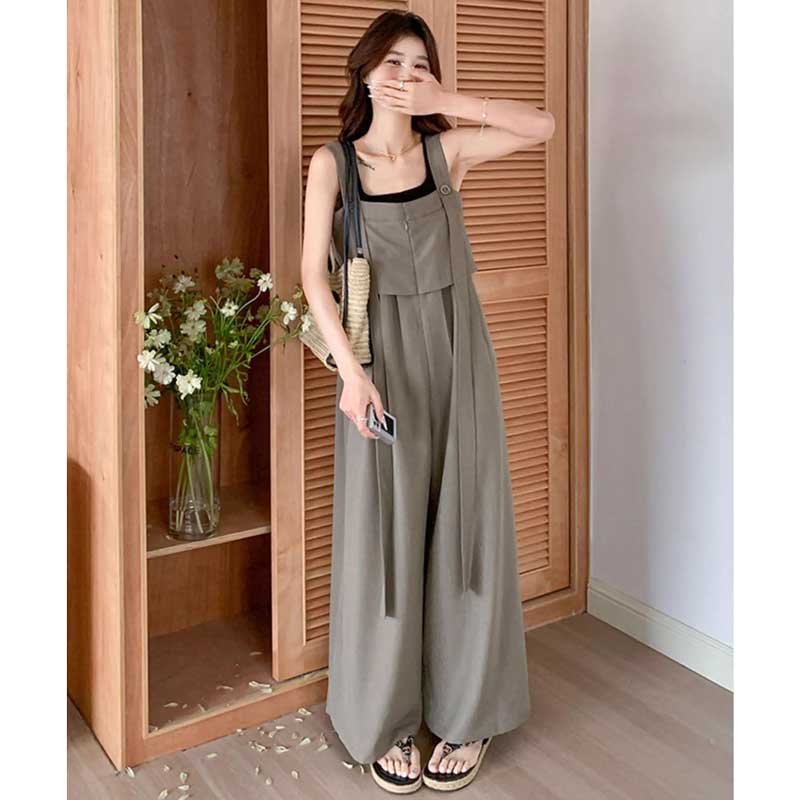 レイヤード風ワイドレッグサロペット