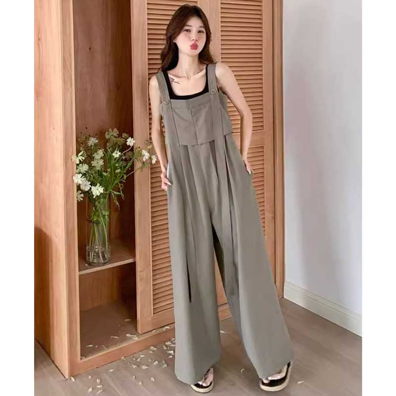 レイヤード風ワイドレッグサロペット