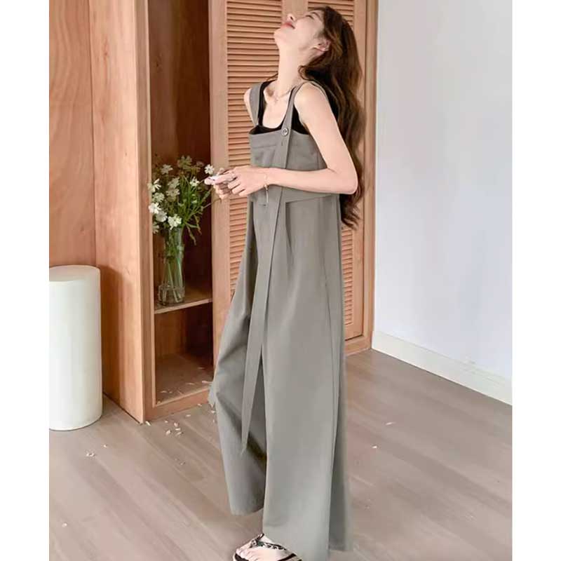 レイヤード風ワイドレッグサロペット