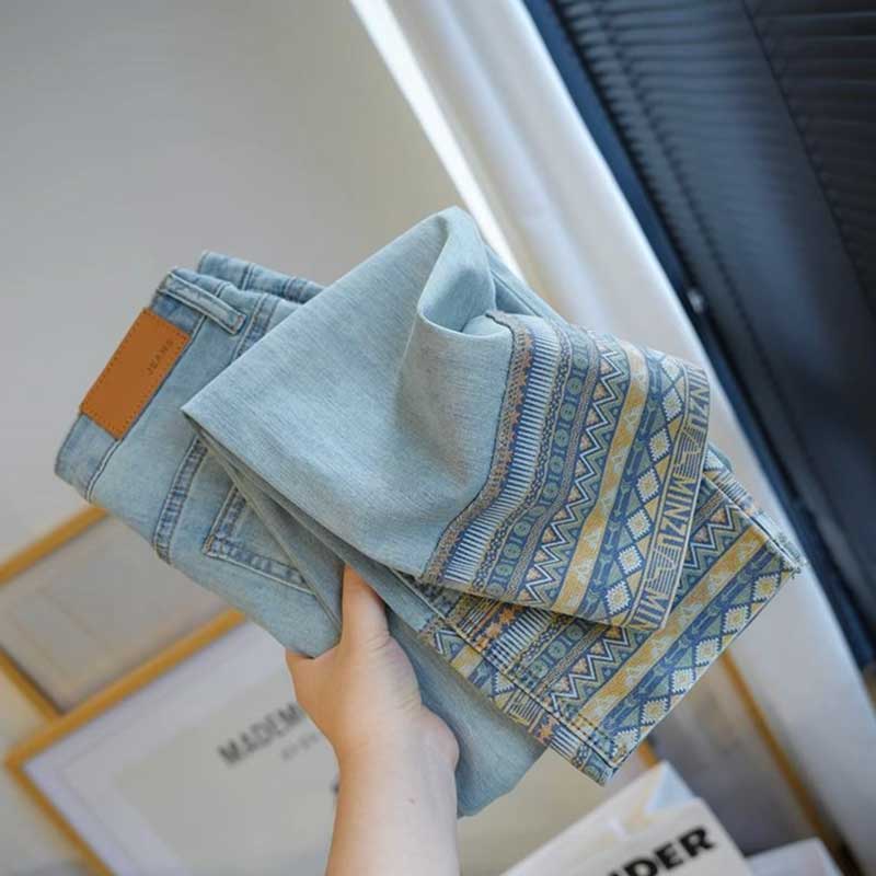 エスニックストレートデニムパンツ