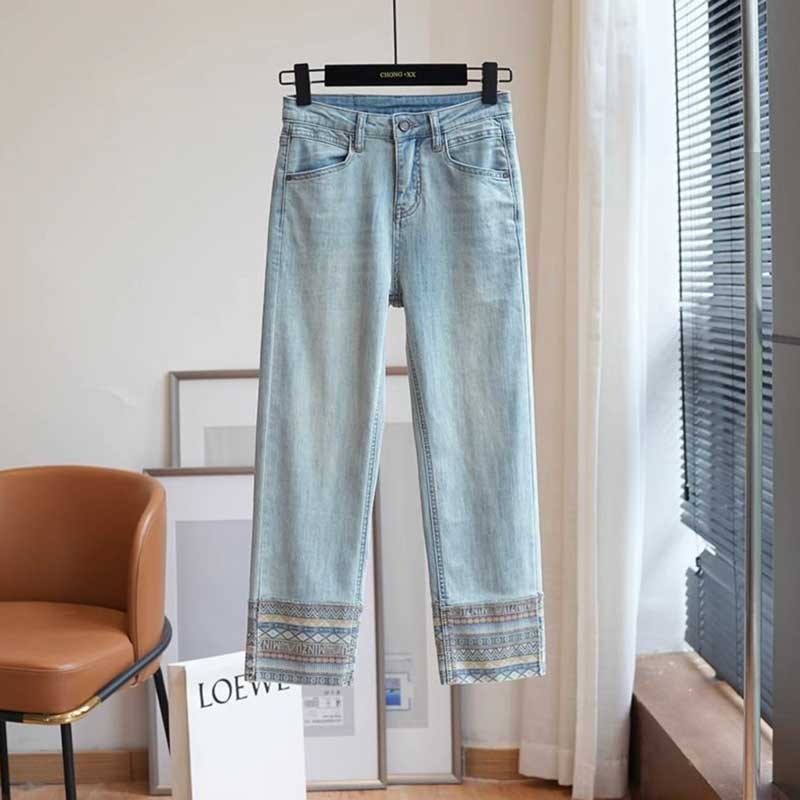 エスニックストレートデニムパンツ