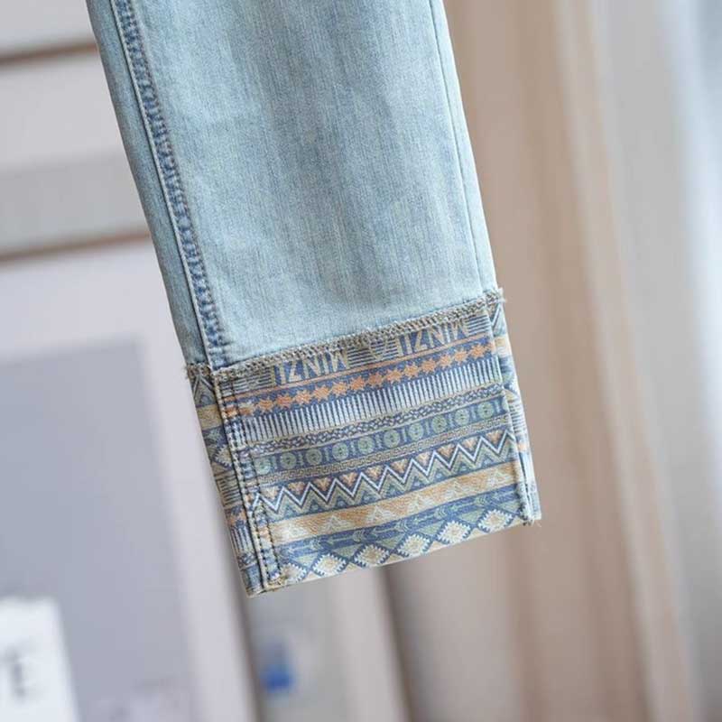 エスニックストレートデニムパンツ