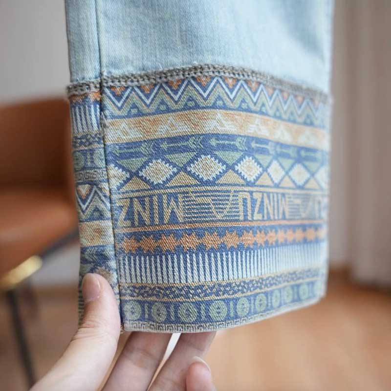 エスニックストレートデニムパンツ