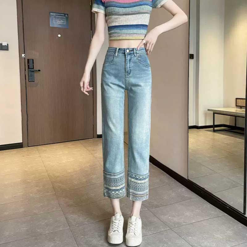 エスニックストレートデニムパンツ