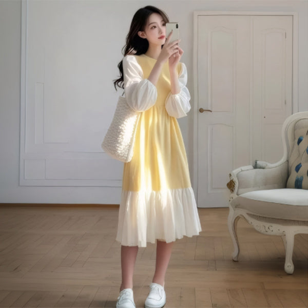 バルーン袖ワンピース