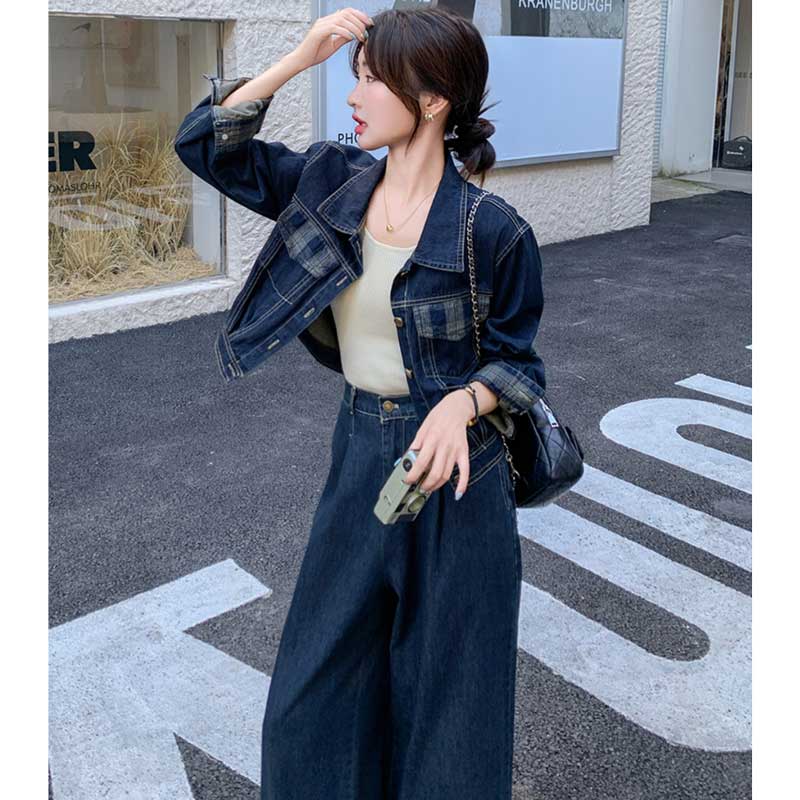 ポイントチェックデニムセットアップ