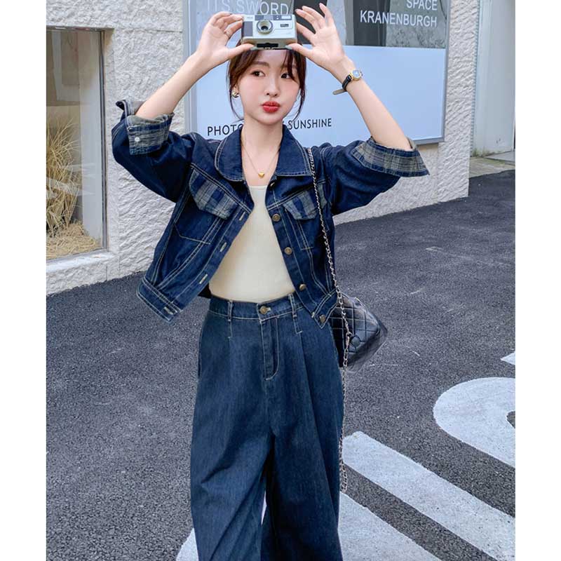 ポイントチェックデニムセットアップ