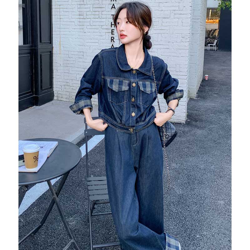 ポイントチェックデニムセットアップ