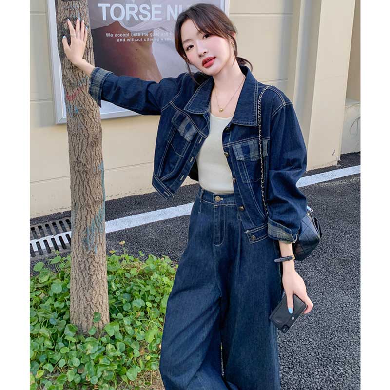 ポイントチェックデニムセットアップ