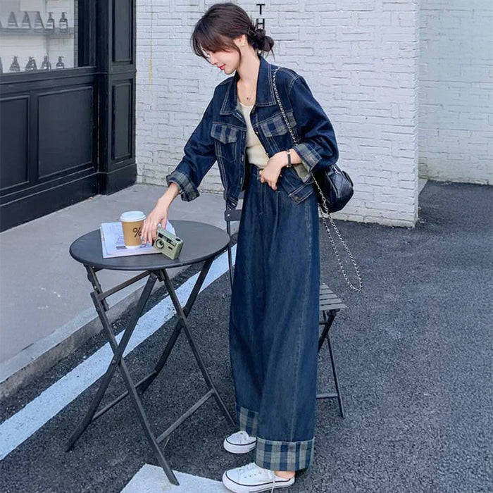 ポイントチェックデニムセットアップ