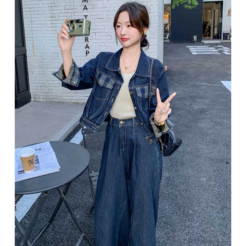 ポイントチェックデニムセットアップ