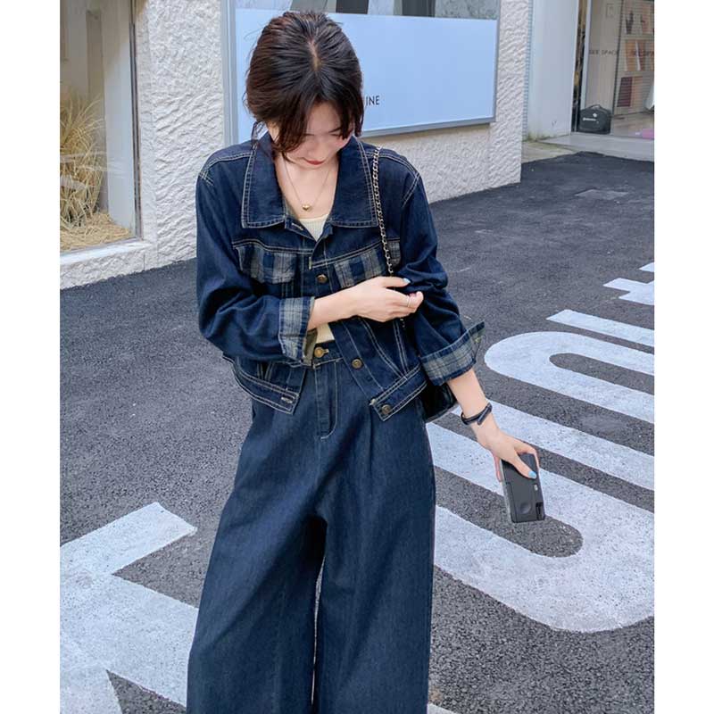 ポイントチェックデニムセットアップ