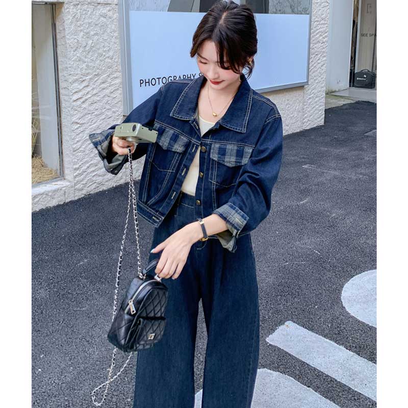 ポイントチェックデニムセットアップ