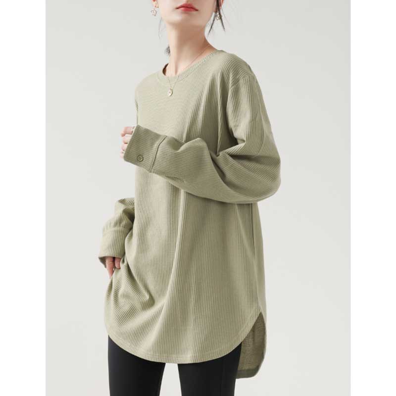 ミディ丈リブカットソー (4colors)