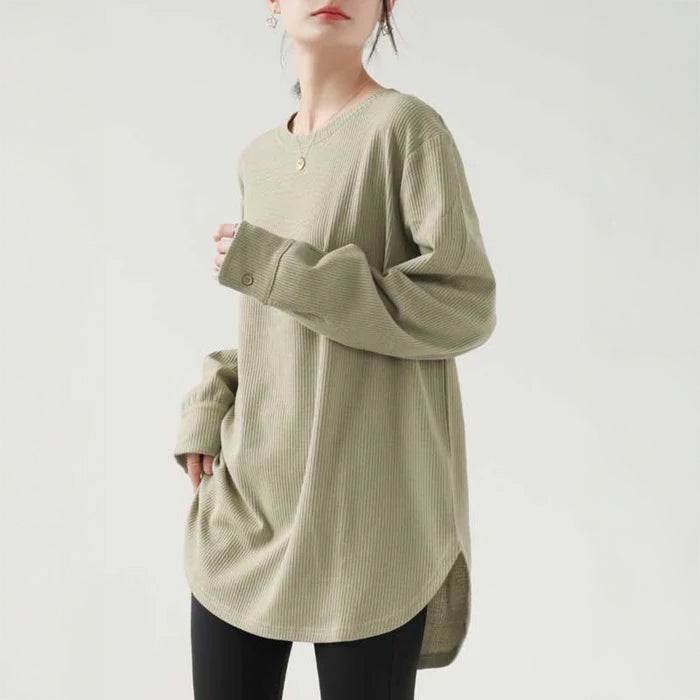 ミディ丈リブカットソー (4colors)