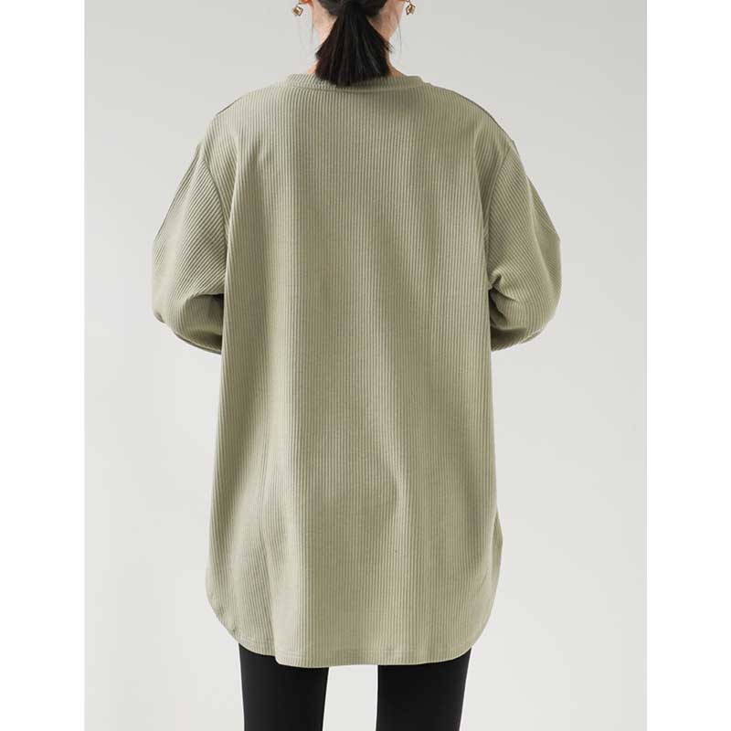 ミディ丈リブカットソー (4colors)