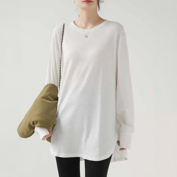 ミディ丈リブカットソー (4colors)