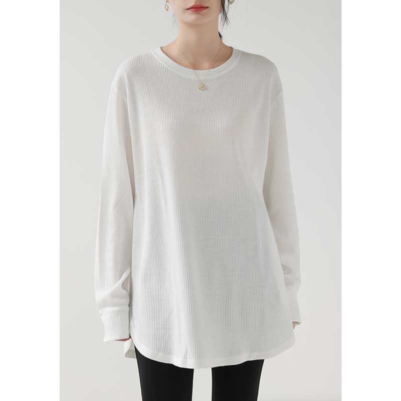 ミディ丈リブカットソー (4colors)
