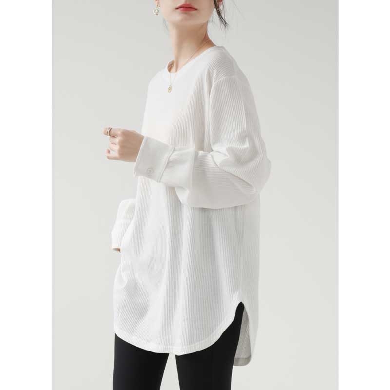 ミディ丈リブカットソー (4colors)