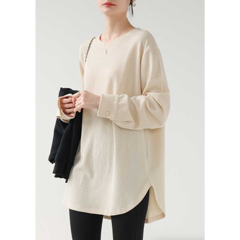 ミディ丈リブカットソー (4colors)