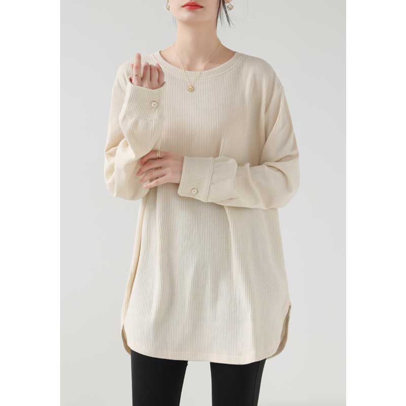 ミディ丈リブカットソー (4colors)