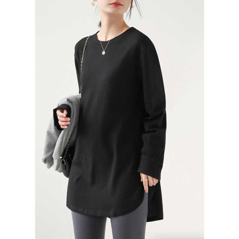 ミディ丈リブカットソー (4colors)