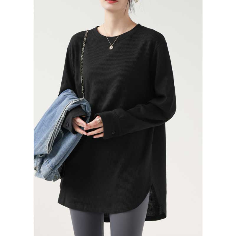 ミディ丈リブカットソー (4colors)