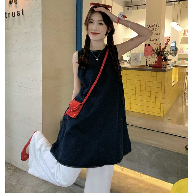 デニムノースリーブチュニック