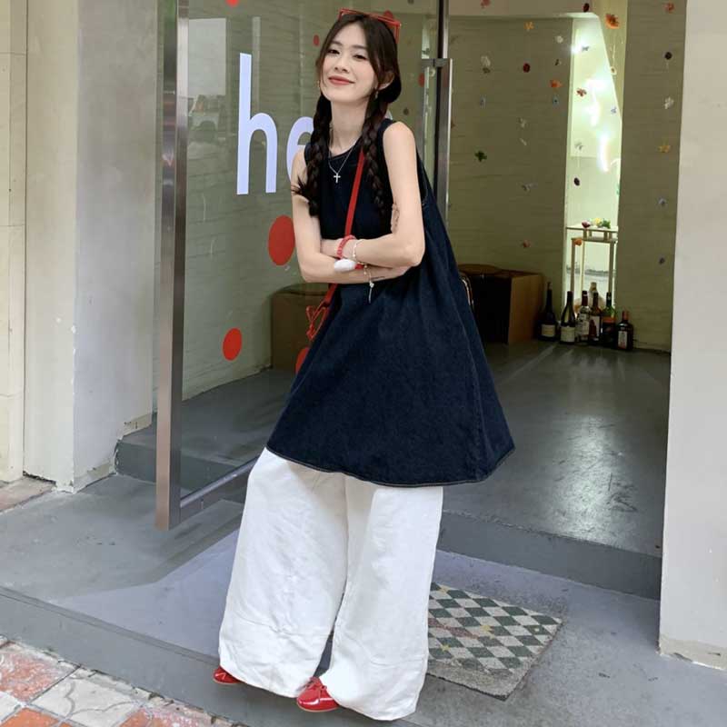 デニムノースリーブチュニック