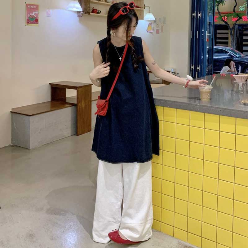 デニムノースリーブチュニック