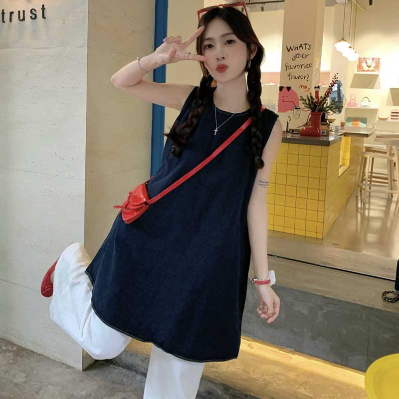 デニムノースリーブチュニック