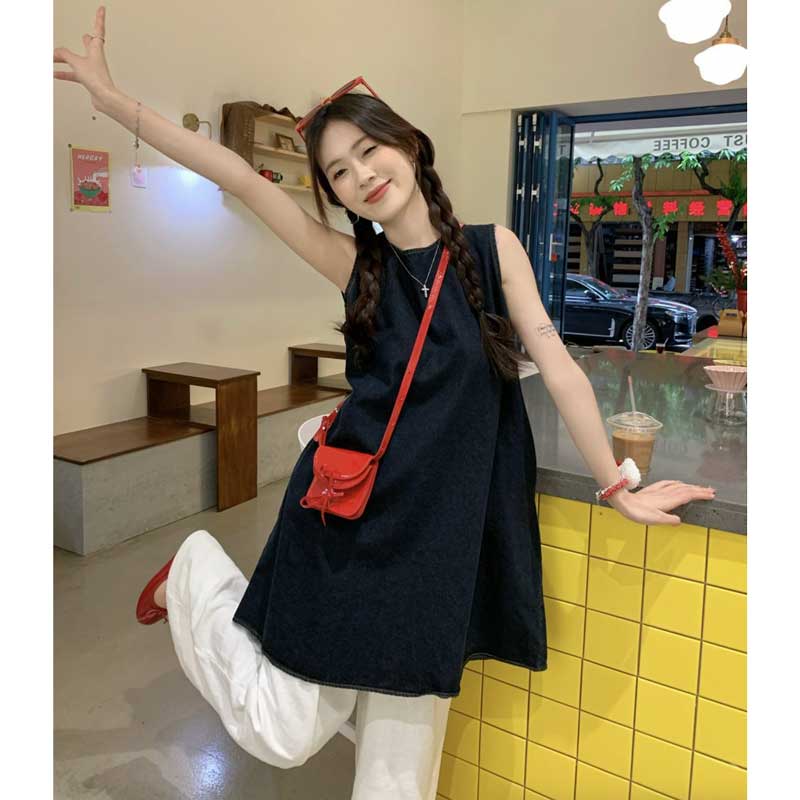 デニムノースリーブチュニック