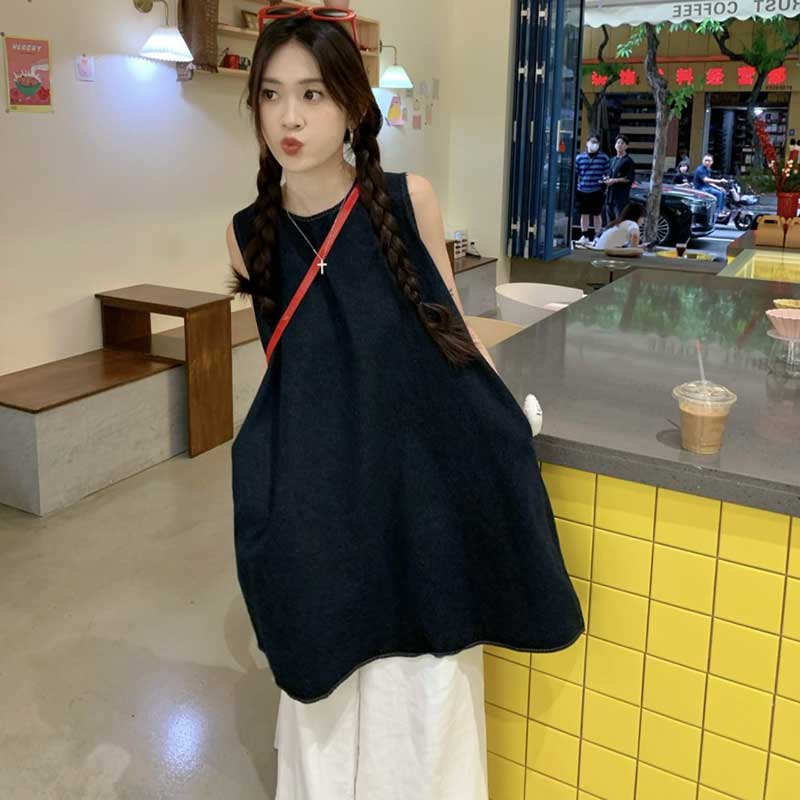 デニムノースリーブチュニック