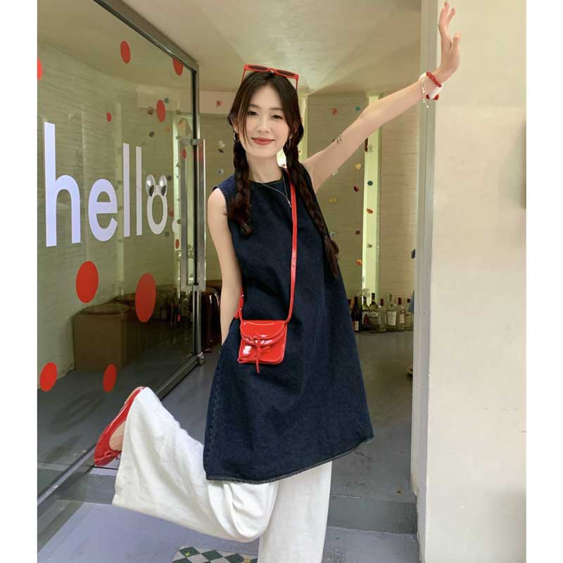 デニムノースリーブチュニック