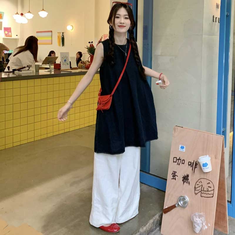 デニムノースリーブチュニック