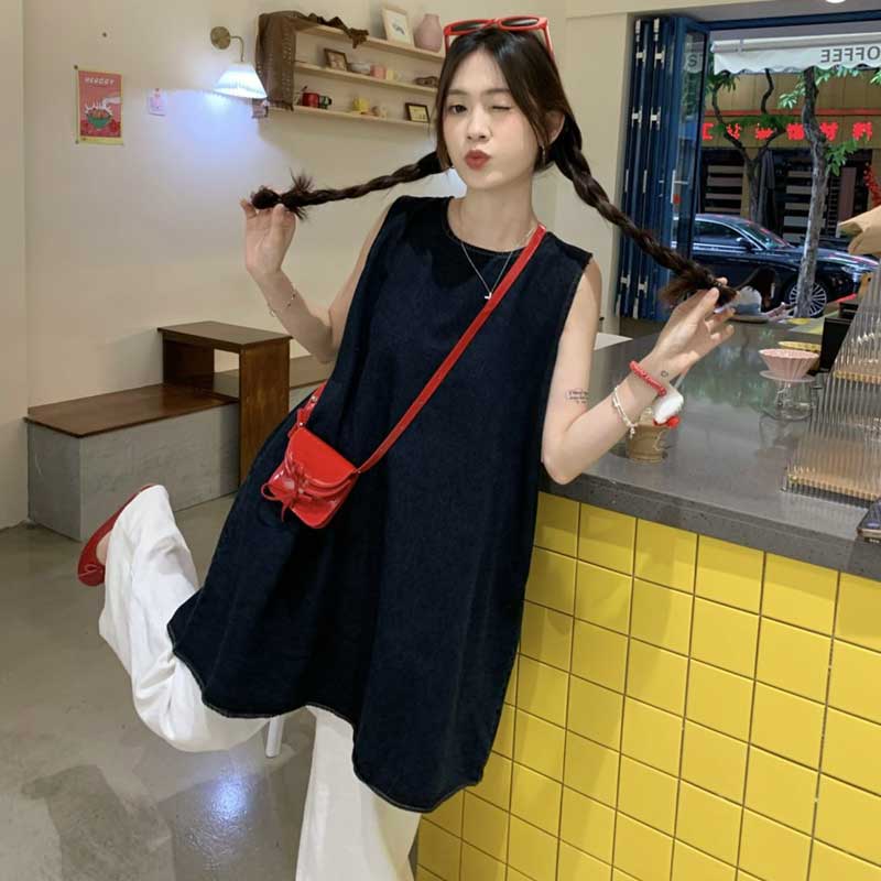 デニムノースリーブチュニック