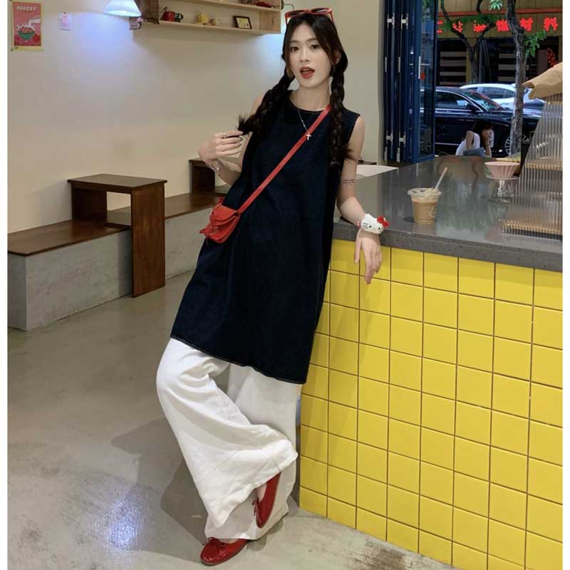 デニムノースリーブチュニック