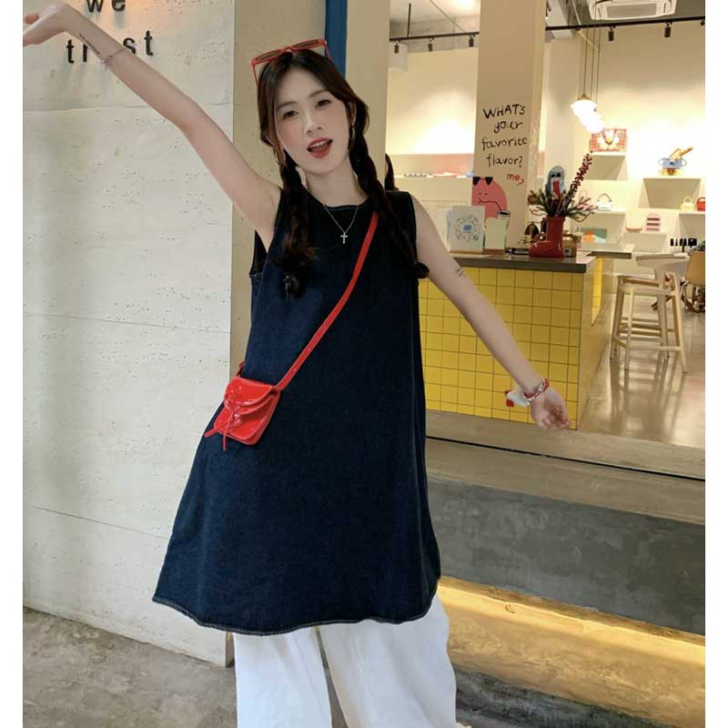 デニムノースリーブチュニック