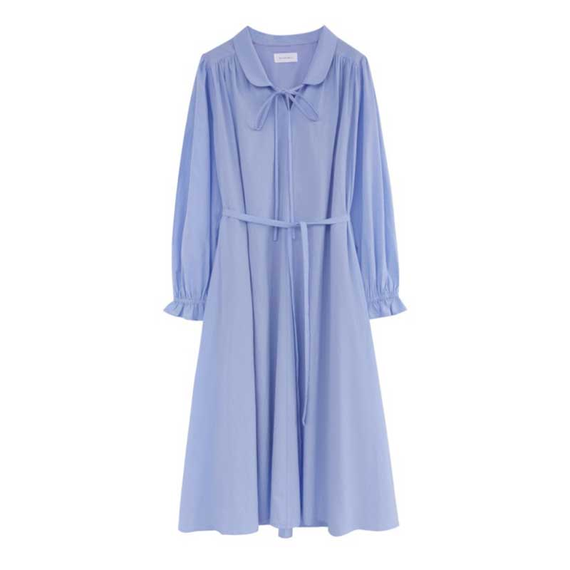 リボンカラーフレアワンピース(2colors)