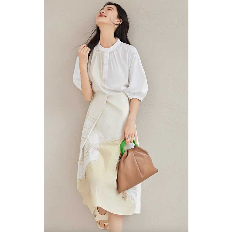 レイヤード風スカートワンピース