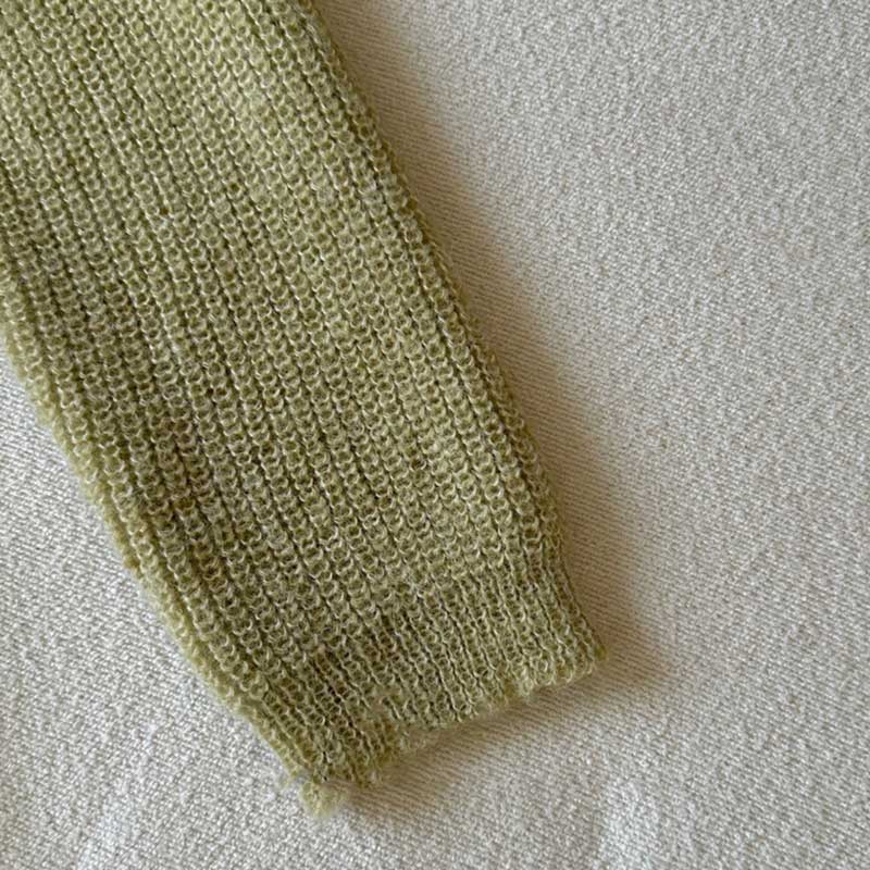 スカーフリボン付きラウンドネックニット(3colors)