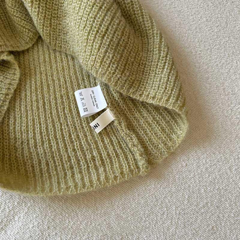 スカーフリボン付きラウンドネックニット(3colors)