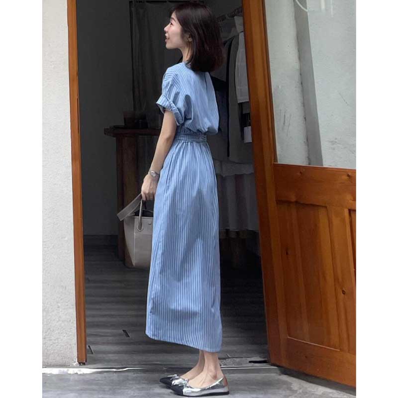 ストライプラップワンピース