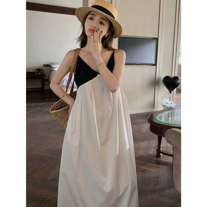 ショート丈カーディガン×ツートンワンピース