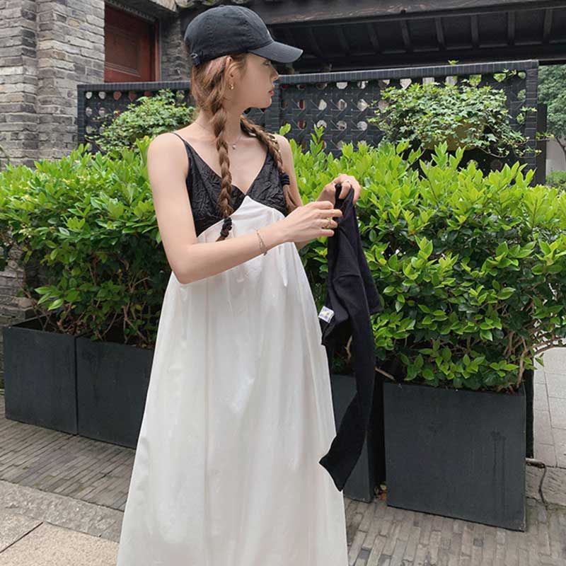 ショート丈カーディガン×ツートンワンピース