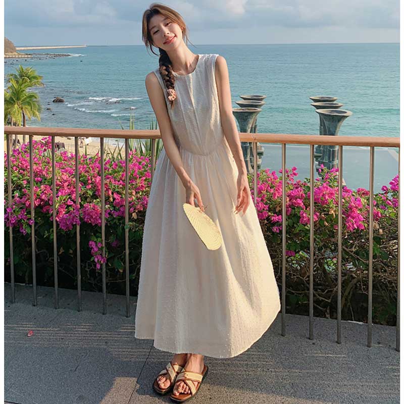 ノースリーブナチュラルワンピース