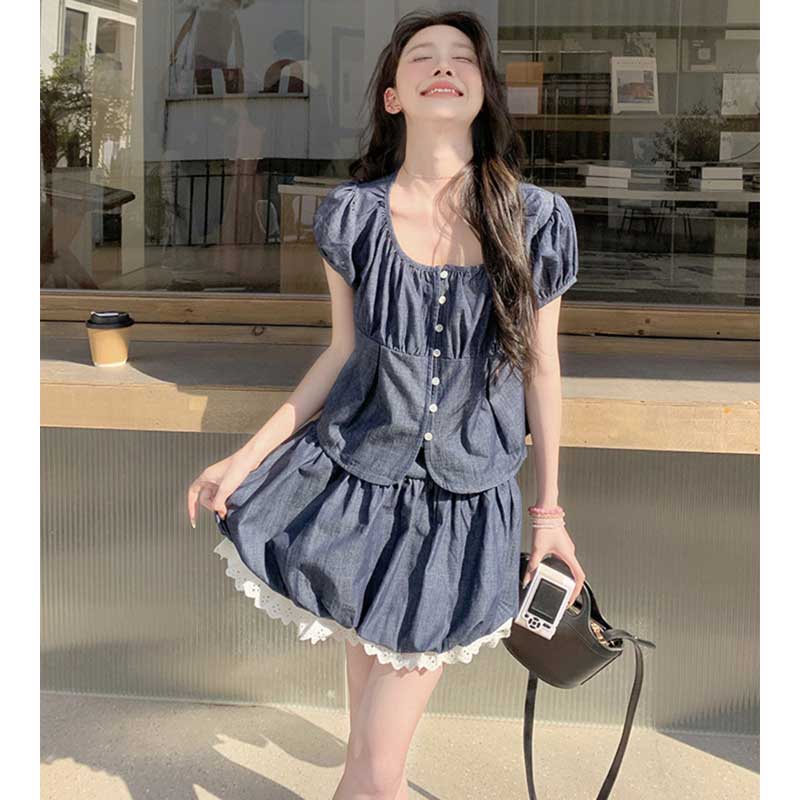 デニムガーリッシュセットアップ