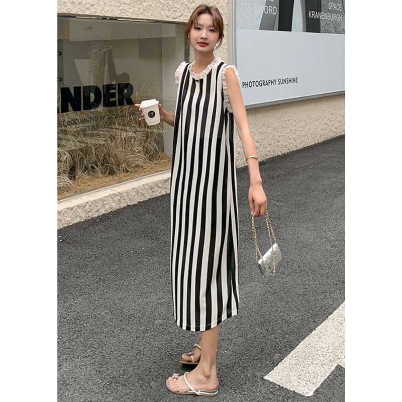ノースリーブストライプワンピース