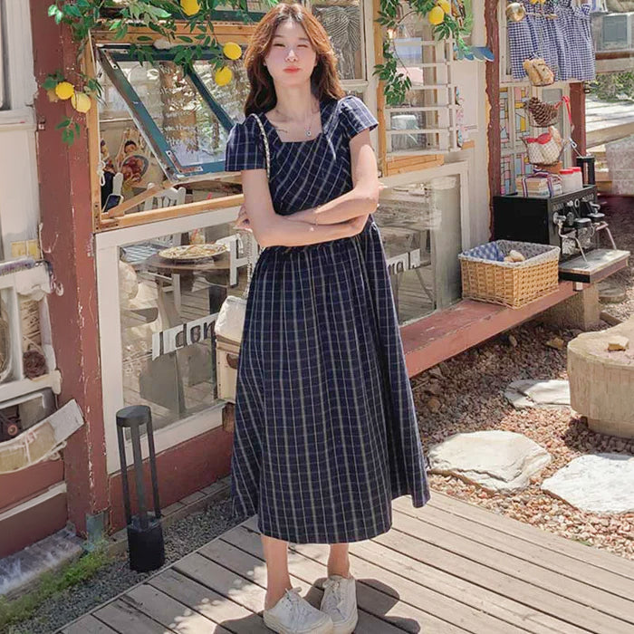 スクエアチェックワンピース