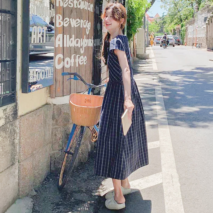 スクエアチェックワンピース